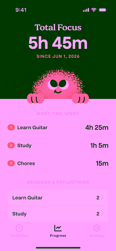 Oradoro session progress screen